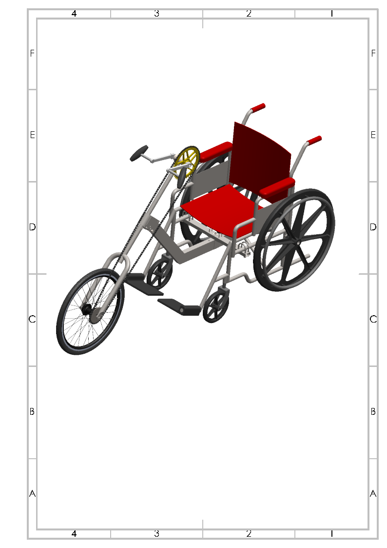 手摇自行车轮椅模型sw2020可编辑
